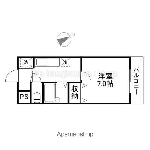 ハイツ学園通(1K/2階)の間取り写真