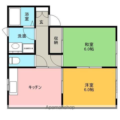 フェアステージ港北(2DK/2階)の間取り写真