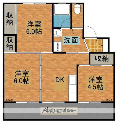 サンコーポラス田野2番館(3DK/2階)の間取り写真