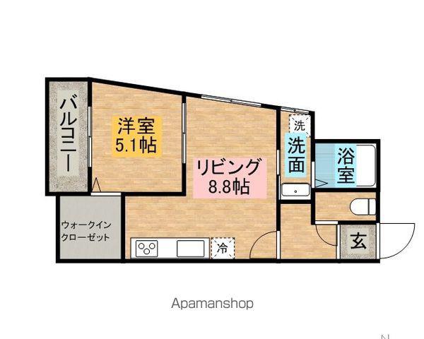 ブラウレーヘン旭町(1LDK/2階)の間取り写真