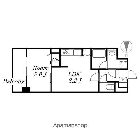 ロータス・ガーデン城南(1LDK/7階)の間取り写真