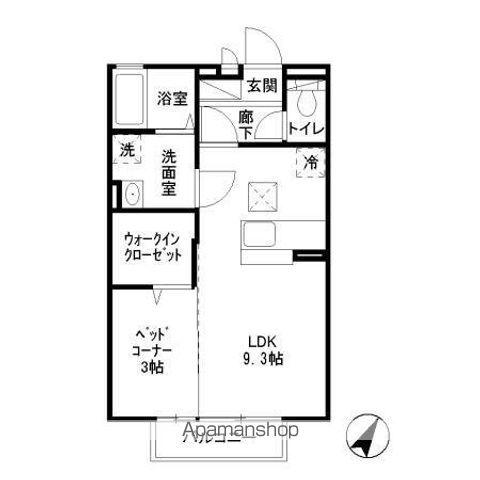 メゾン・ド・フルール(1LDK/1階)の間取り写真