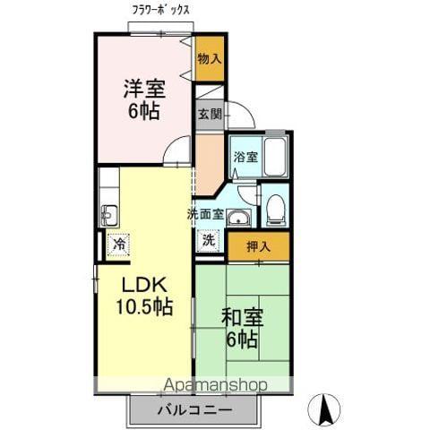 フラッツ・ユー(2LDK/1階)の間取り写真