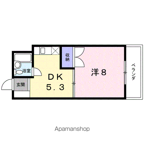 グリーンハイツ(1DK/3階)の間取り写真