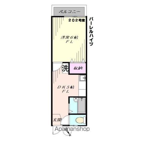 バーレルハイツ(1DK/2階)の間取り写真