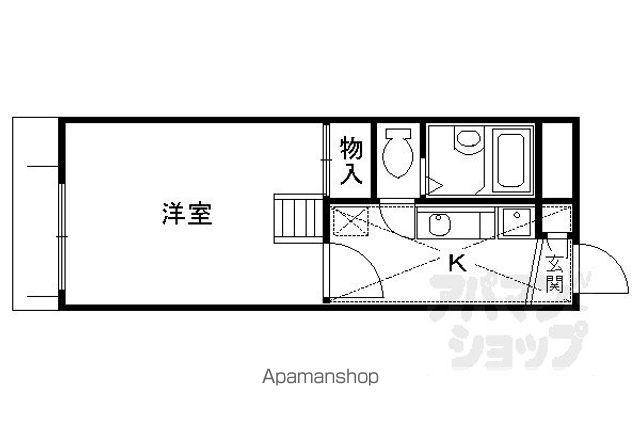 レオパレスMOON LIGHT(1K/1階)の間取り写真