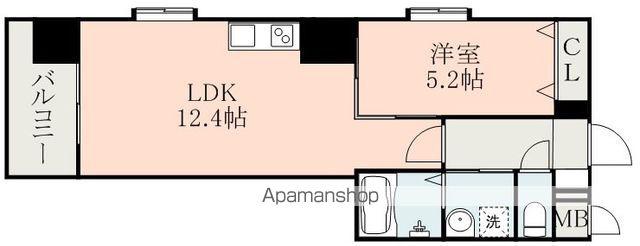 SEA FLAT(1LDK/4階)の間取り写真