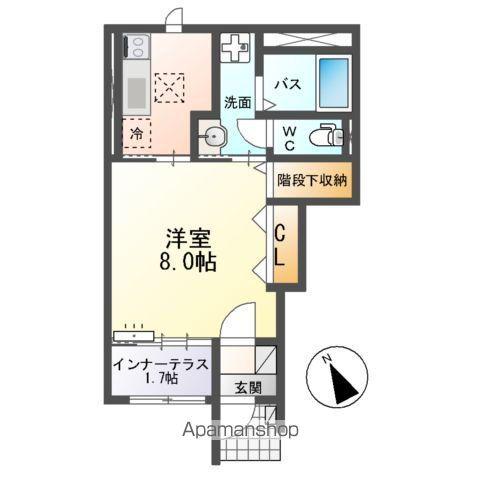 アーバンスカイM(1K/1階)の間取り写真