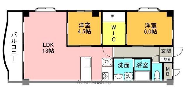 MKサンアトラス(2LDK/2階)の間取り写真