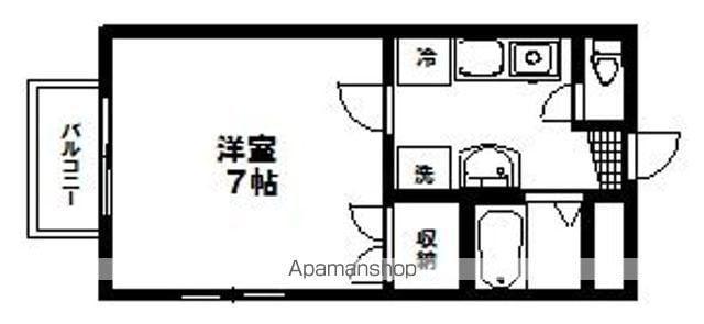 フォレストヴィラⅠ(1K/2階)の間取り写真