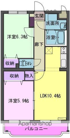 ユーミーライツェント(2LDK/2階)の間取り写真