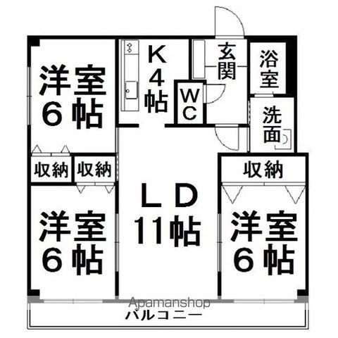 ラピュタエースマンション(3LDK/2階)の間取り写真