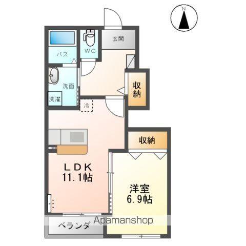 エスポワールK(1LDK/1階)の間取り写真