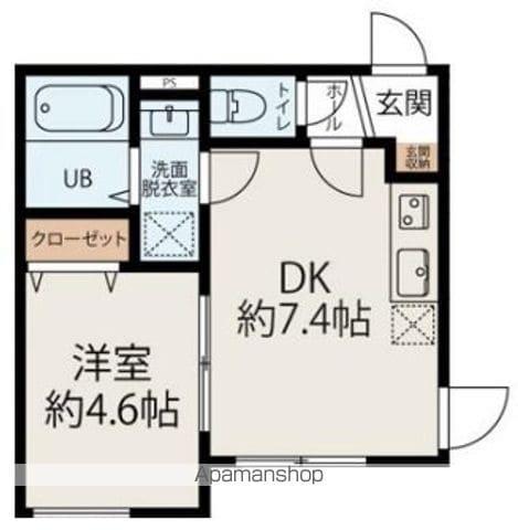 コネクトパーク東本町(1DK/1階)の間取り写真