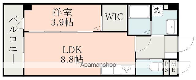 フォーエス武蔵ヶ丘北ノース(1LDK/2階)の間取り写真