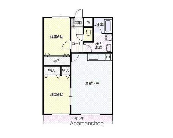マンションK2B(2LDK/3階)の間取り写真