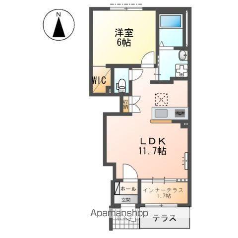 シェトワ(1LDK/1階)の間取り写真