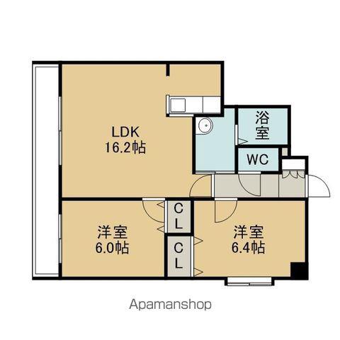 メゾンドロペ(2LDK/7階)の間取り写真
