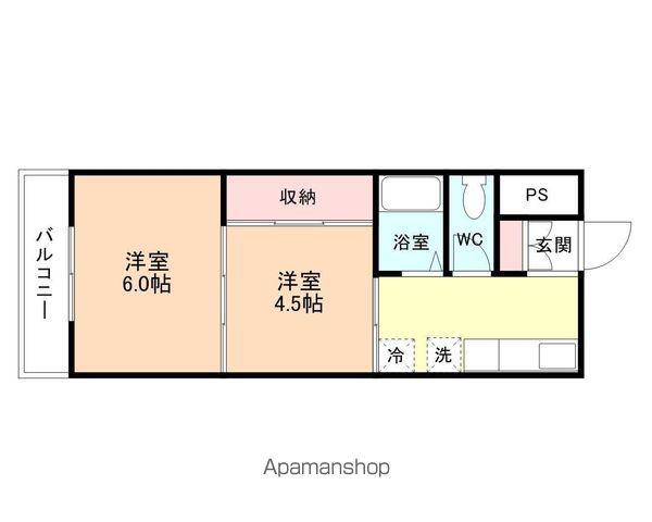 中滑川シティハイツ(2K/2階)の間取り写真