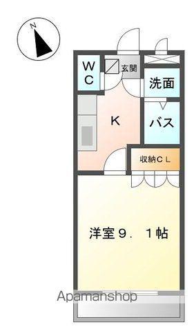 コンフォール(1K/2階)の間取り写真