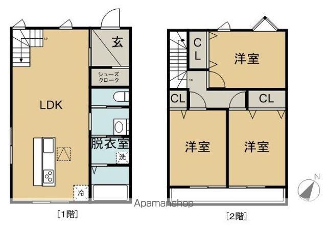 武豊線 乙川駅 徒歩19分 2階建 築9年(3LDK)の間取り写真