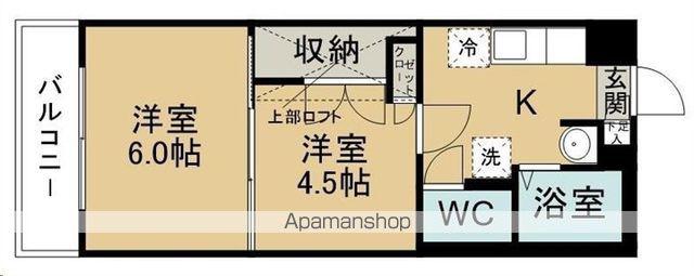 ル・レーヴ・アイ雨宮(2K/4階)の間取り写真