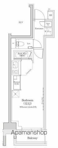 ザ・パークハビオ日本橋三越前(ワンルーム/7階)の間取り写真