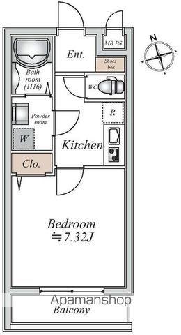 ドゥーエ四谷三丁目(1K/5階)の間取り写真