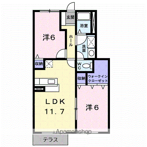 どんぐり村A(2LDK/1階)の間取り写真