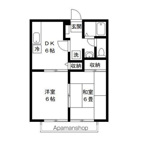 ポトリバ A(2DK/2階)の間取り写真