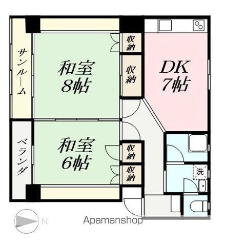 石塚マンションA(2DK/1階)の間取り写真