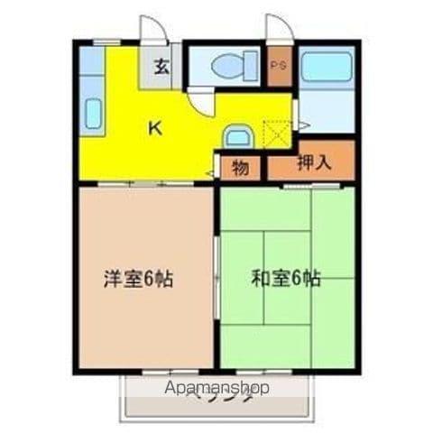 エスポワールⅡ(2DK/1階)の間取り写真