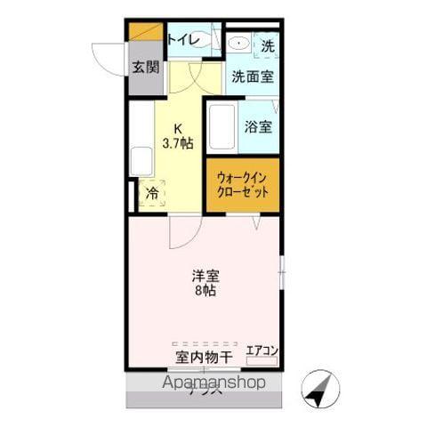 メゾンベール(1K/1階)の間取り写真