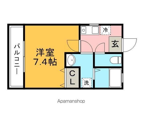 クレフラスト久留米大 A棟(1K/1階)の間取り写真