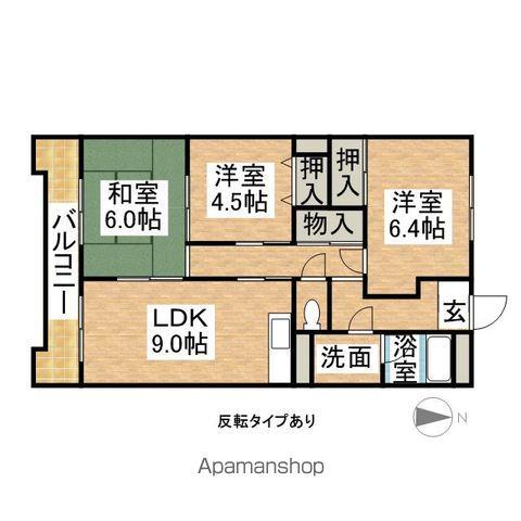 ハイツソレアード(3LDK/3階)の間取り写真