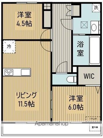 リコルテ緑が丘(2LDK/1階)の間取り写真