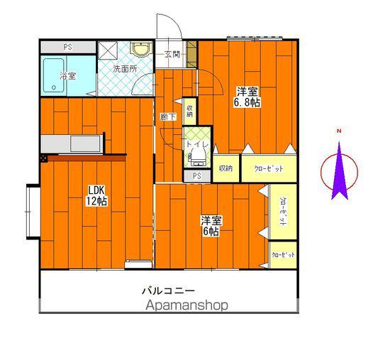 プラスペリテSⅡ(2LDK/3階)の間取り写真