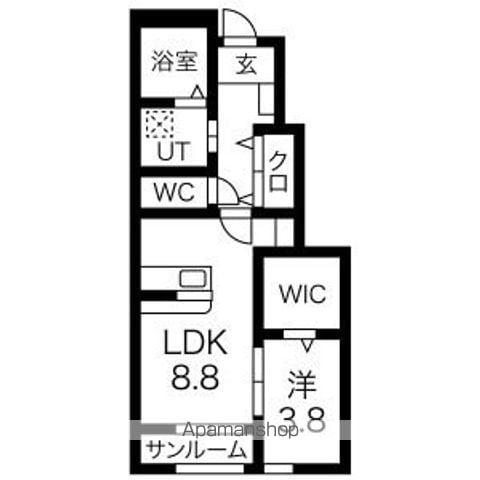 クレシェンテ(1LDK/1階)の間取り写真