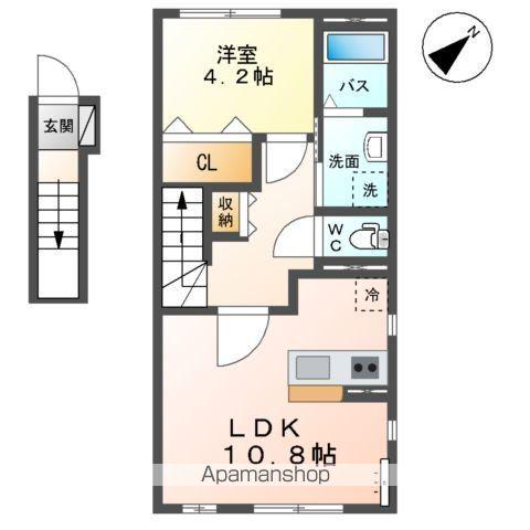 トップヒルズ(1LDK/2階)の間取り写真