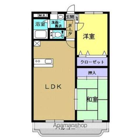 大野団地(2LDK/1階)の間取り写真