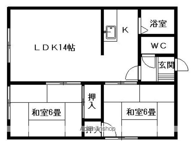 第1佐藤マンション(2LDK/1階)の間取り写真