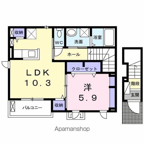 サンセール Ⅱ(1LDK/2階)の間取り写真
