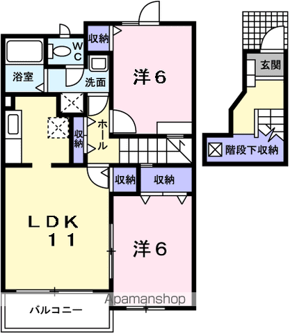 エテルノⅡ(2LDK/2階)の間取り写真