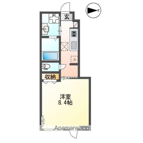 翠月荘 つむぎ(1K/1階)の間取り写真