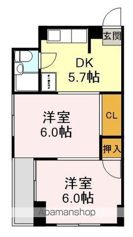 サンハイツ南浜(2DK/1階)の間取り写真