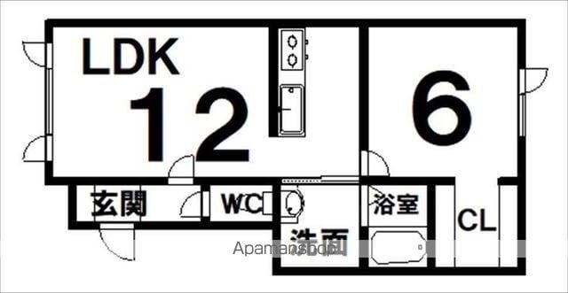 メゾン・フェリスⅠ(1LDK/2階)の間取り写真