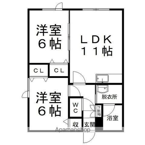 フォレストガーデン桂町(2LDK/1階)の間取り写真