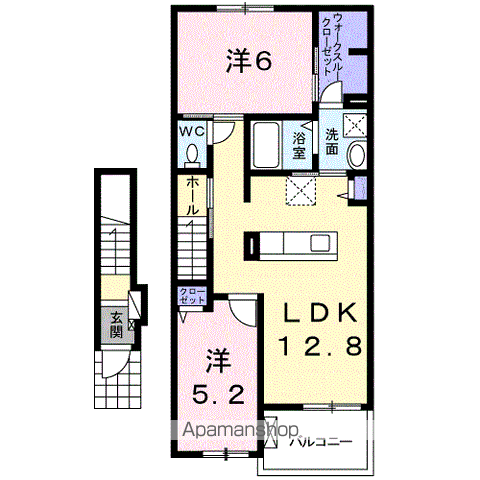 ヴィラ・モンセラート(2LDK/2階)の間取り写真