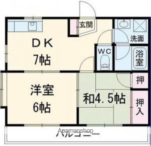 クロノス浦和(2DK/2階)の間取り写真