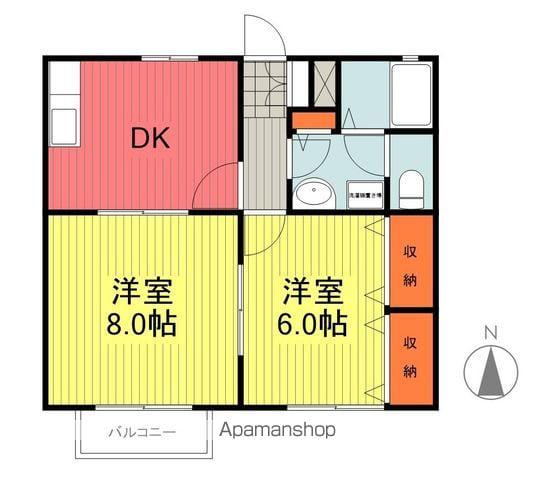 ヴェール・シャトー(2DK/1階)の間取り写真
